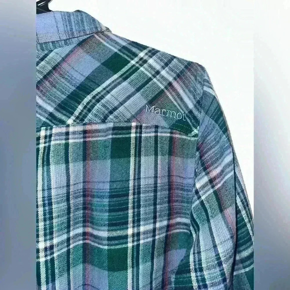 Blue Plaid Marmot Flannel Button Down - Picture 4 of 4